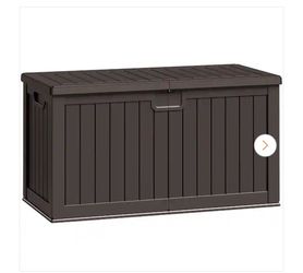 230 Gal. Resin Storage Deck Box for Outdoor Indoor, Brown