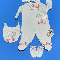 Girls Outfits Cotton  9&each  Size 0-3;3-6;6-9 Months 