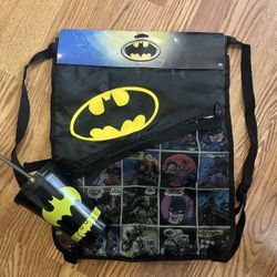 Batman string backpack with cup