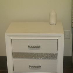 White and silver dresser
