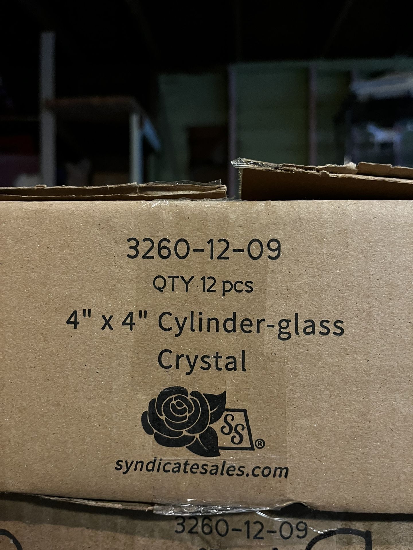 4”x4” Cylinder Glass Crystal Vases