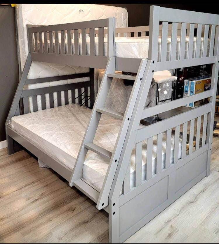 Galen White Twin/Full Bunk Bed With Storage Boxes
Homelegance $20 Down Payment and delivery available