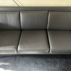 Grey Couches Leather Pair Of 2