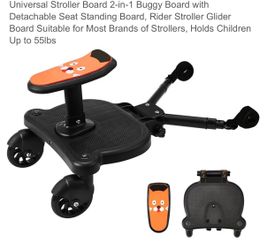 Universal Stroller Board 2-in-1 Buggy Board with Detachable Seat