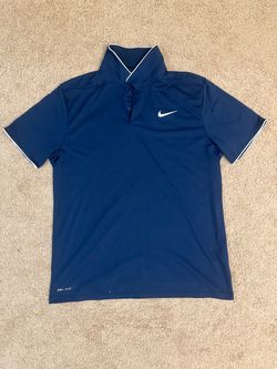 Nike Dri-FIT Polo Shirt Men’s Large – Navy Blue Short Sleeve Golf Shirt