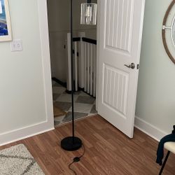 Black Floor Lamp With Glass Shade
