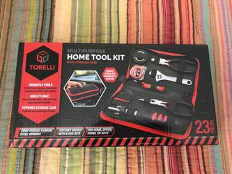 Torelli Multipurpose Home Tool Kit W/Storage Case - 23 Pieces - NEW In Box $20