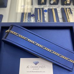 Bracelets Figaro 10k 8 ‘’mm Wide 