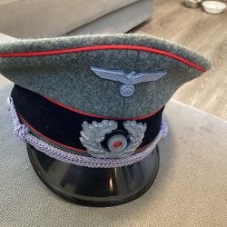 WW2 GERMAN ARTILLERY OFFICER VISOR CAP WOOL CRUSHER HAT SIZE XXL 61-62 cm REDUCED
