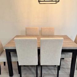 Dining table and chairs