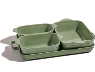 Our Place Bakeware Set | 5-Piece Ceramic Bakeware Collection with Stovetop-to-Oven Griddle Pan | PFAS-Free Non-Toxic Nonstick Pans, Oven Mat & Baking 