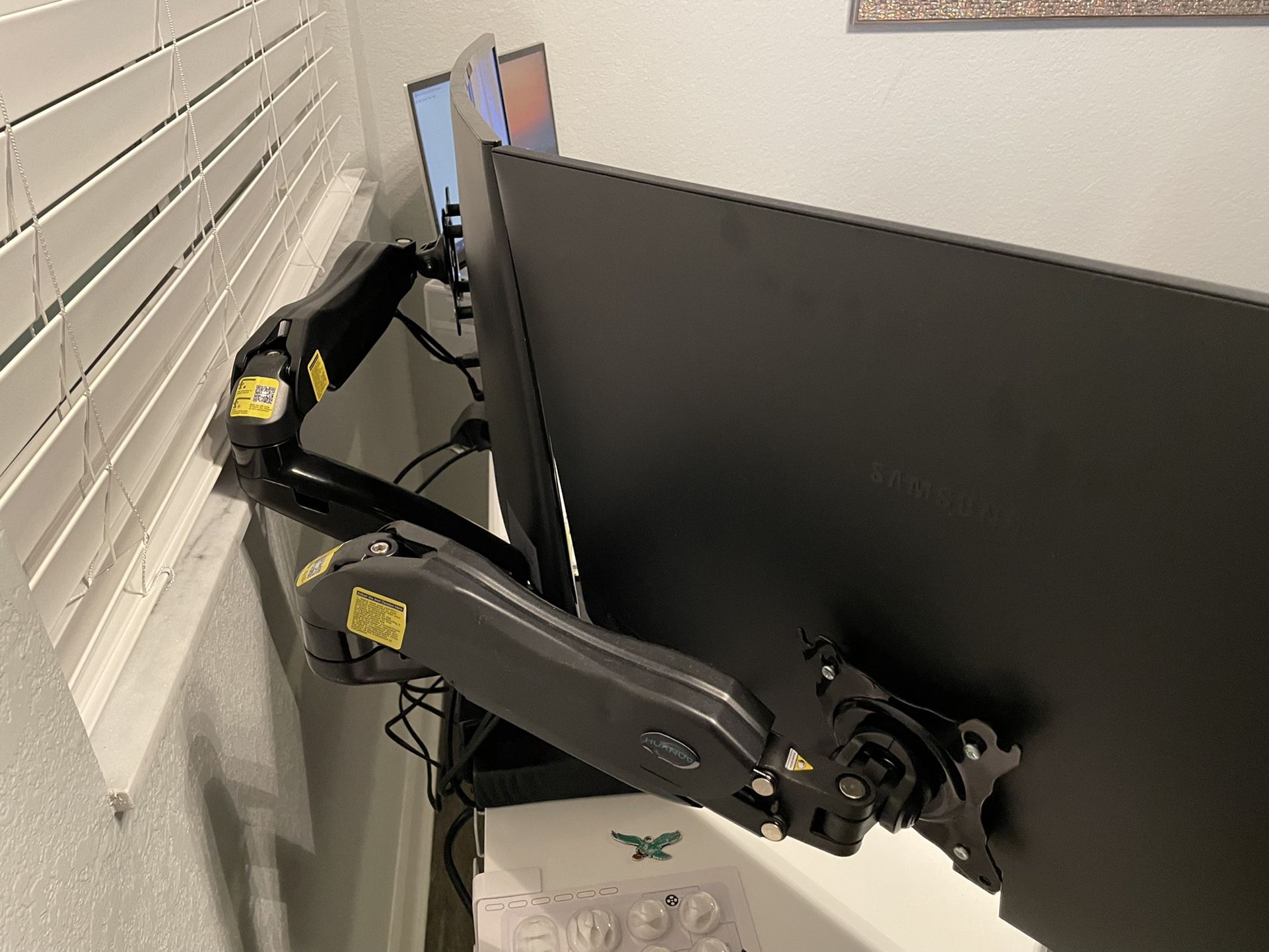 Dual Monitor Stand. Adjustable Spring. Monitor Desk Mount