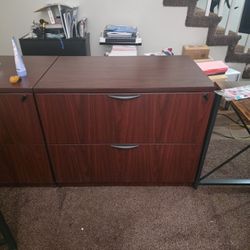 Wood Filing Cabinet With KEY