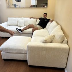 New! Super Comfy! Soft Touch Sofa Sectional !!! FREE XL OTTOMAN !! FREE LOCAL DELIVERY! 5* Rated!