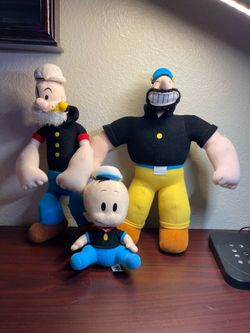 2003 Popeye & Pals Brutus plush w/tags & Popeye The Sailor Man VG++