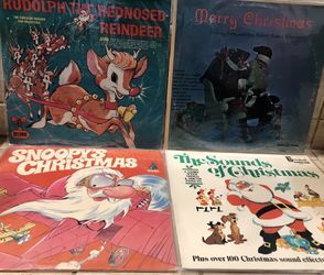 Four Vintage Christmas Vinyl LP Records