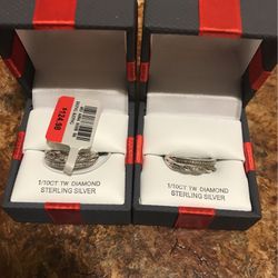 2 Sterling Silver Diamond Ring