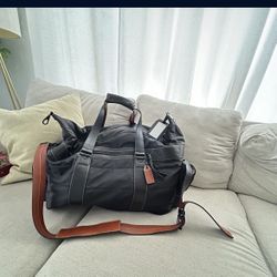 Coach Duffle Bag Weekender Voyager Nylon Leather Vintage Travel Bag Authentic Large