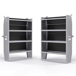 AA Products SH-6004(2) Steel Mid/ High Roof Van Shelving Storage System Fits Transit, NV, Promaster and Sprinter（SH-6004