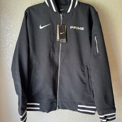 Nike Coach Prime Deion Sanders 2.0 Black Bomber Jacket 