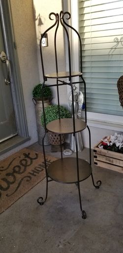 Metal shelves stand