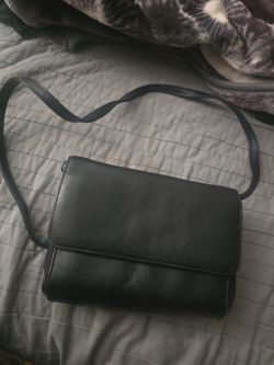 Black  faux Leather Crossbody Bag