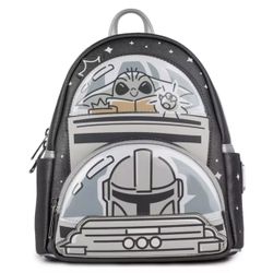 Disney Star Wars Loungefly Mandalorian Grogu Glow In Dark Mini Backpack
