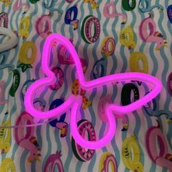 2 Butterflies Neon Color Pink NEW