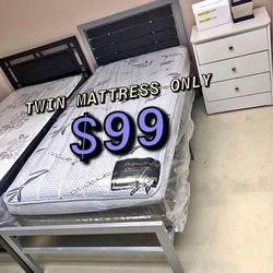 Twin size pillow top bamboo brand mattress new