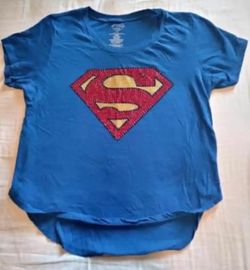 Authentic Superman Rhinestone Shirt, Juniors Size M