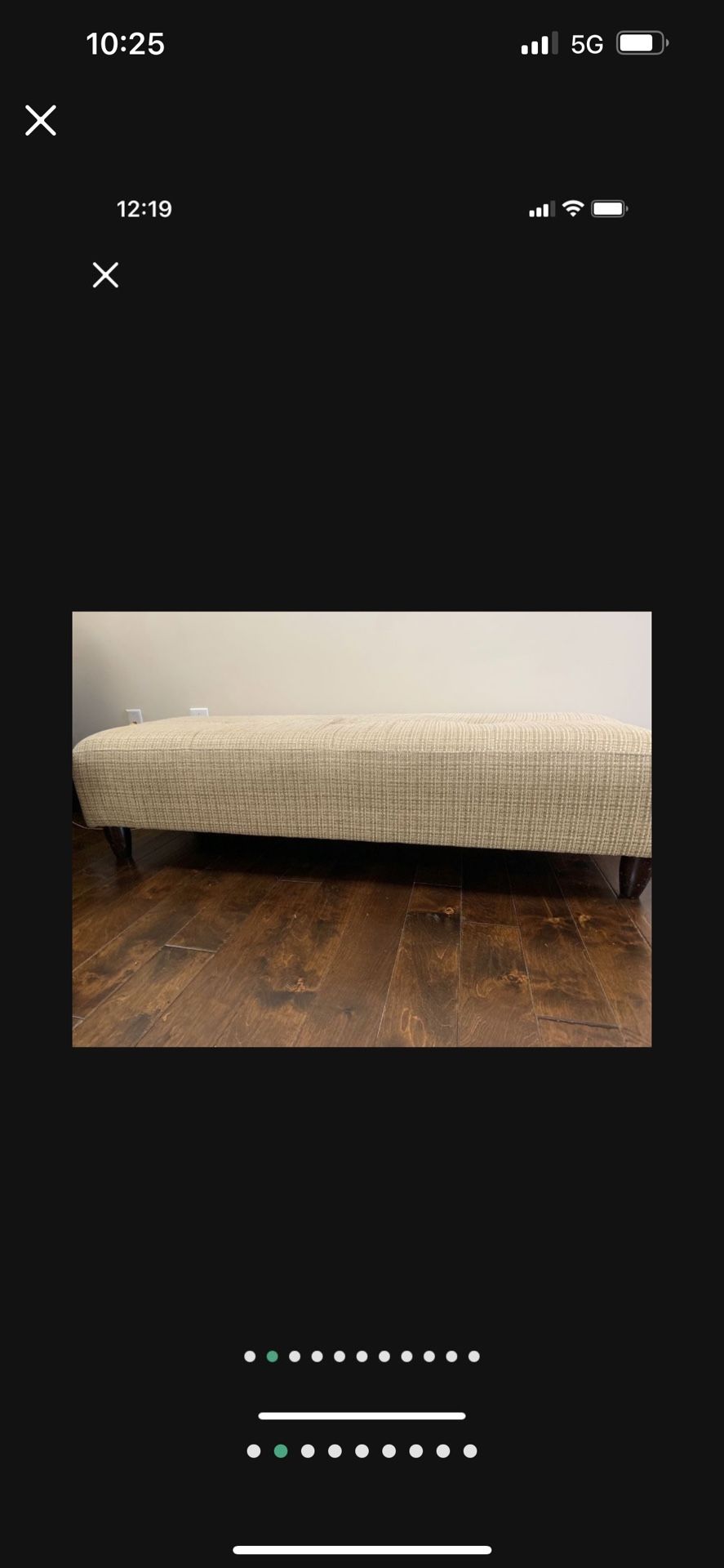 Long Couch With One Blanket And All Pillows