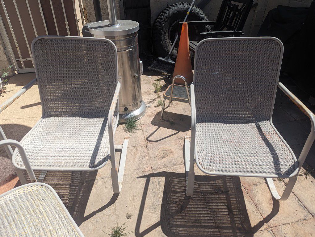 3 Vintage Outdoor Chairs. 