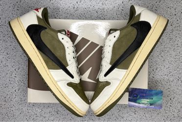 Jordan 1 Low Travis Scott Medium Olive 9 Men Pre-Owned