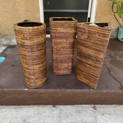 Large Wicker Vases