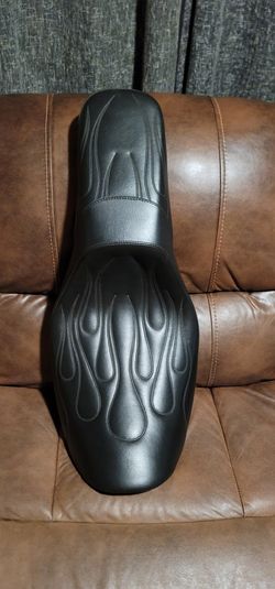 Harley Seat With Flame Stitching