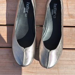 Hotter Orchid Silver Women's Comfort Slip-On Flats Casual Walking Shoes
