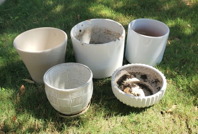 5 Large Ceramic Flower Pots