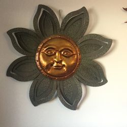 31” Large Metal Sun Wall Art