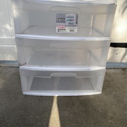 3 Drawer Steralite Storage Plastic Dresser 