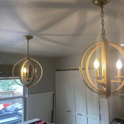Two Gold Chandeliers