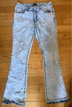 VINTAGE ACID FLARE WASH JEANS 80s SIZE 34