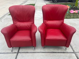 Red high Back leather chairs