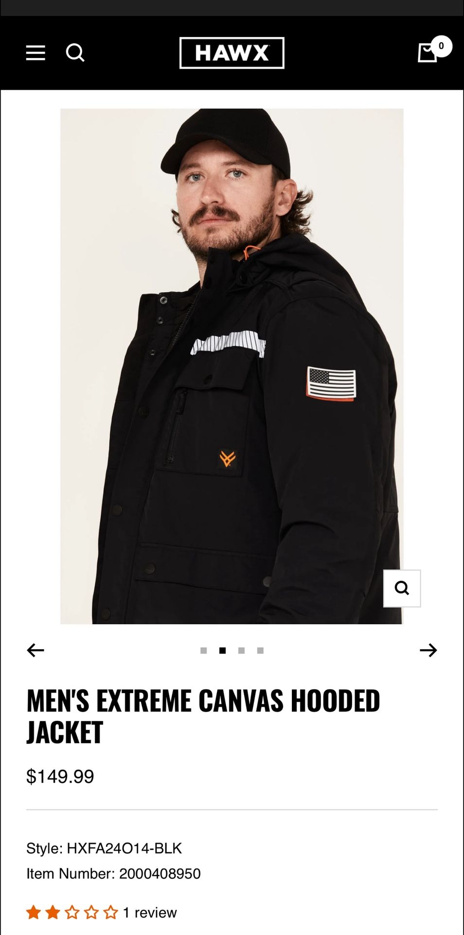 Men’s extreme canvas hooded jacket 