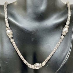 FREE SHIPPING! JOHN HARDY 925 Silver Palu Hammered Accent Chain Link Necklace 18”