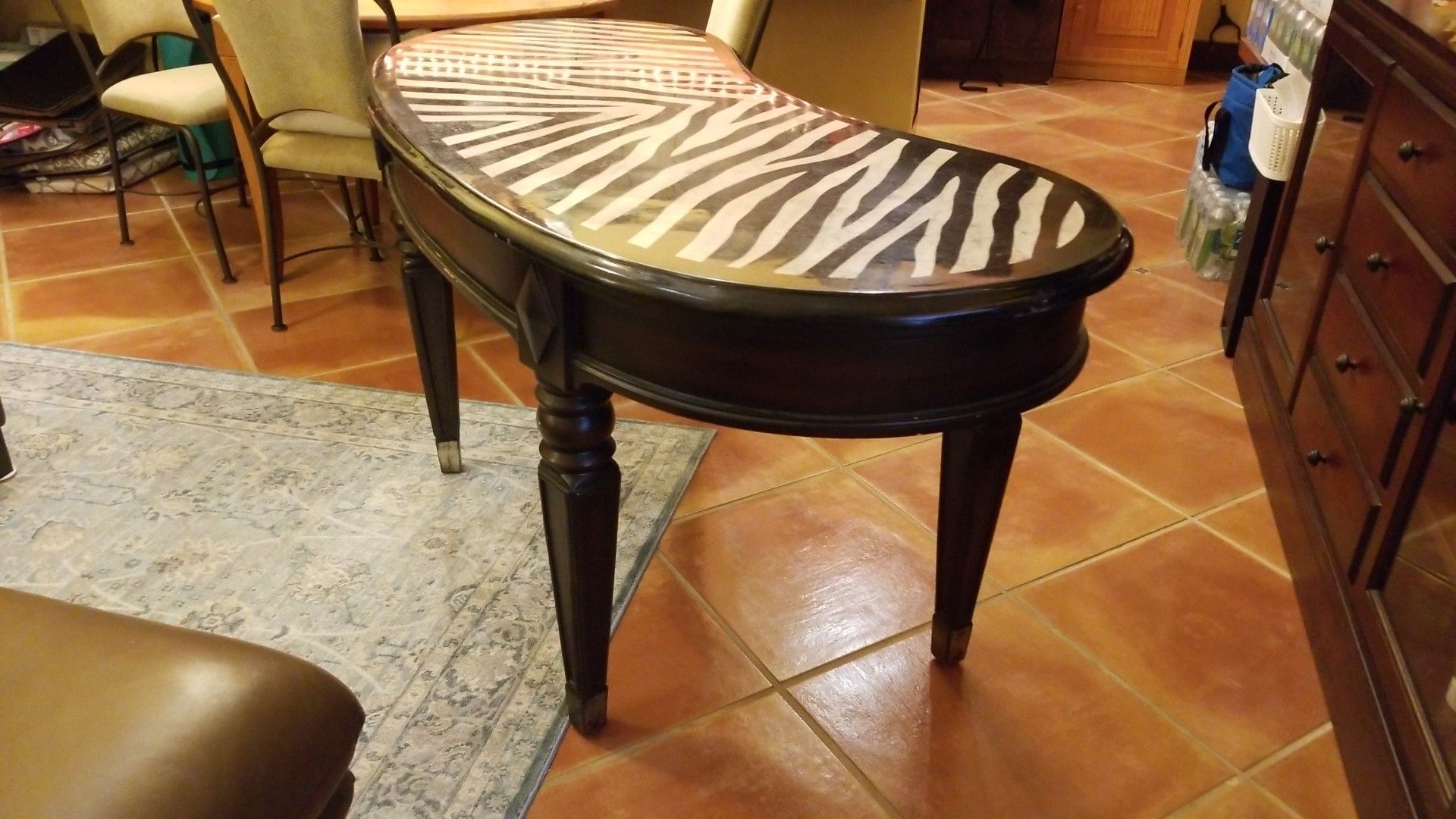 Seven Seas elegant zebra writing desk by Hooker Furniture