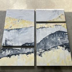 Abstract Canvas Painting Combo With A Free Gift
