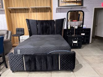 4pc Queen Bedroom Set 🖤 Black color