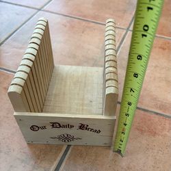 Vintage wooden “Our daily Bread” slicer guide