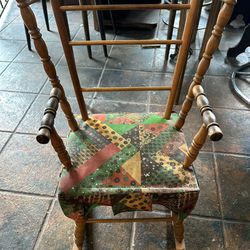 Rare Fan Back Vintage Children’s Rocking Chair