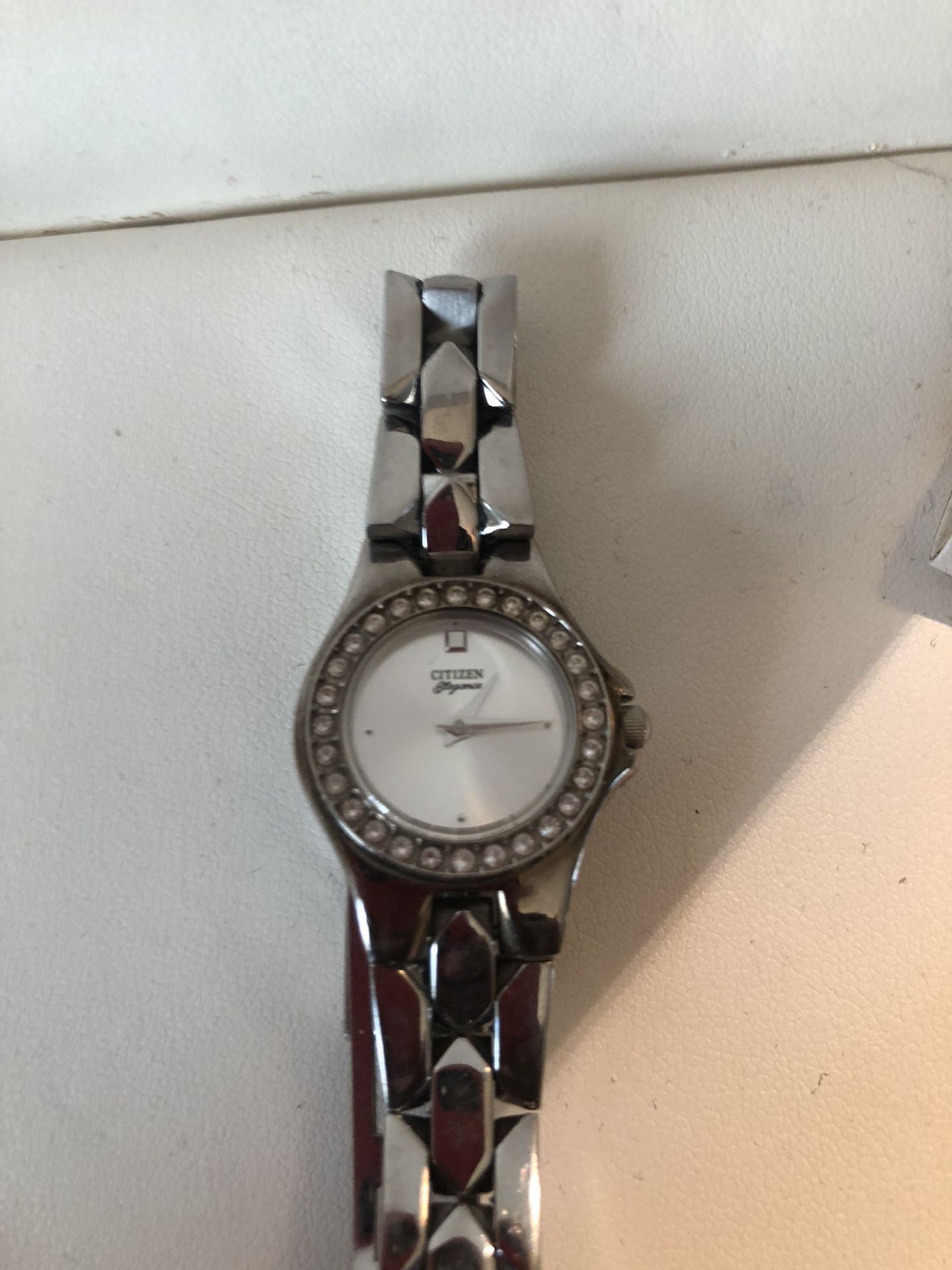 Citizens ElgancaWatch And Sterling Silver cz Bracelet 